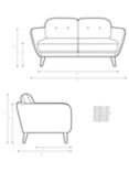 John Lewis Arlo Medium 2 Seater Sofa, Light Leg, Easy Clean Linen Viscose Navy
