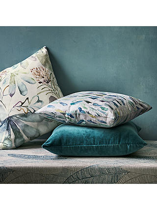 John Lewis & Partners Cotton Velvet Cushion, Dark Spruce