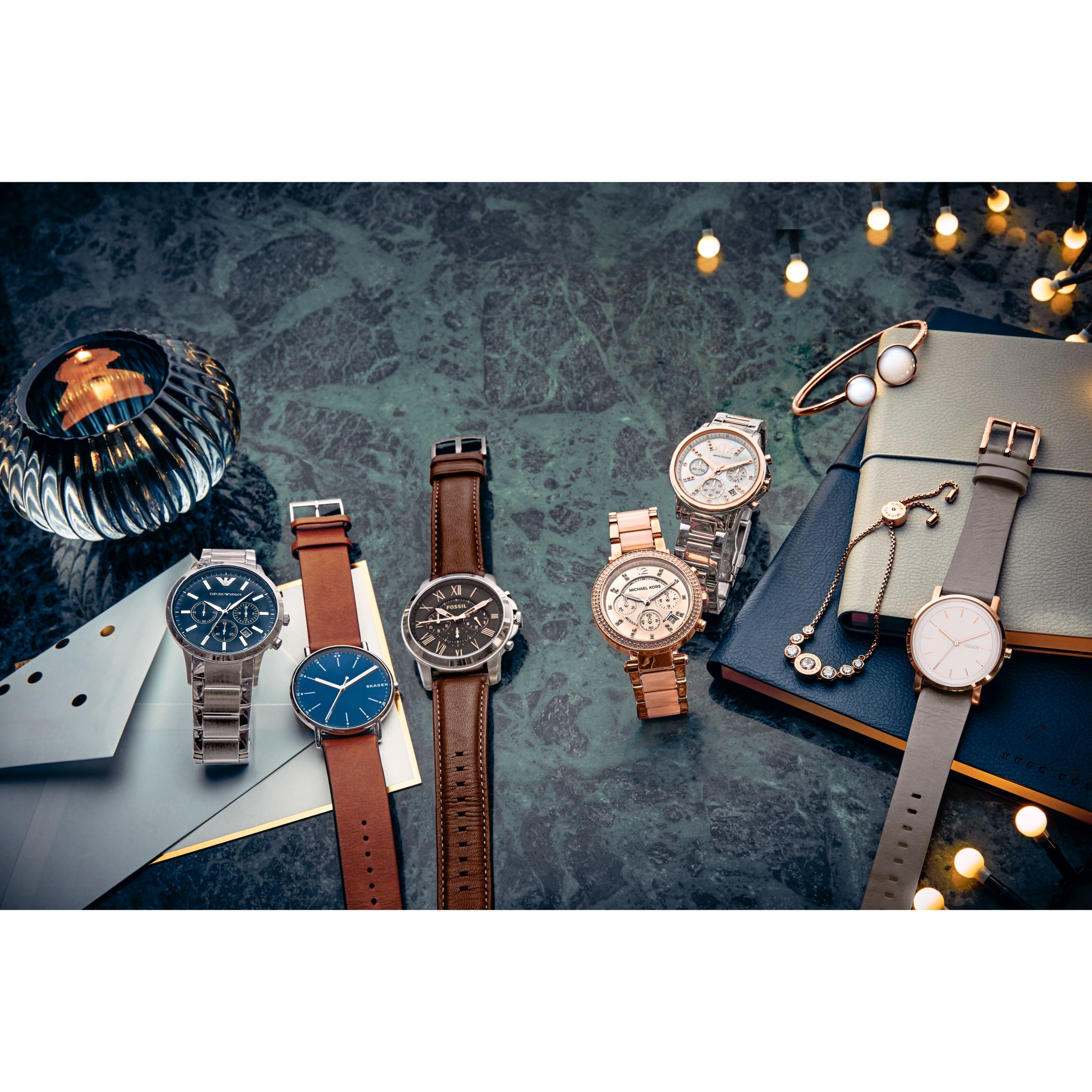 Armani Exchange AX4331 Women's Chronograph Date Two Tone Bracelet Strap  Watch, Silver/Rose Gold at John Lewis & Partners