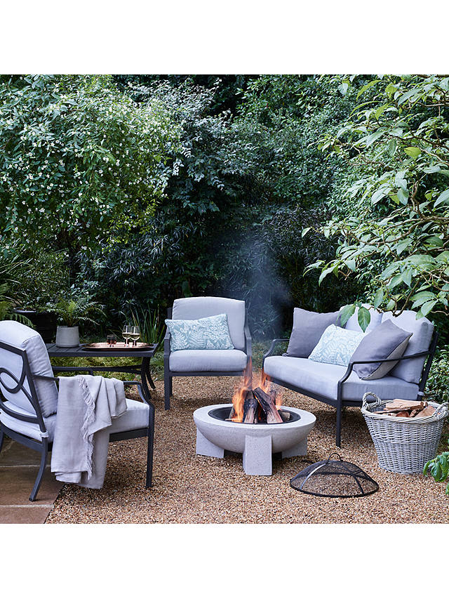 John Lewis & Partners Marlow Aluminium 4 Seater Garden Lounge Set, Black/Grey