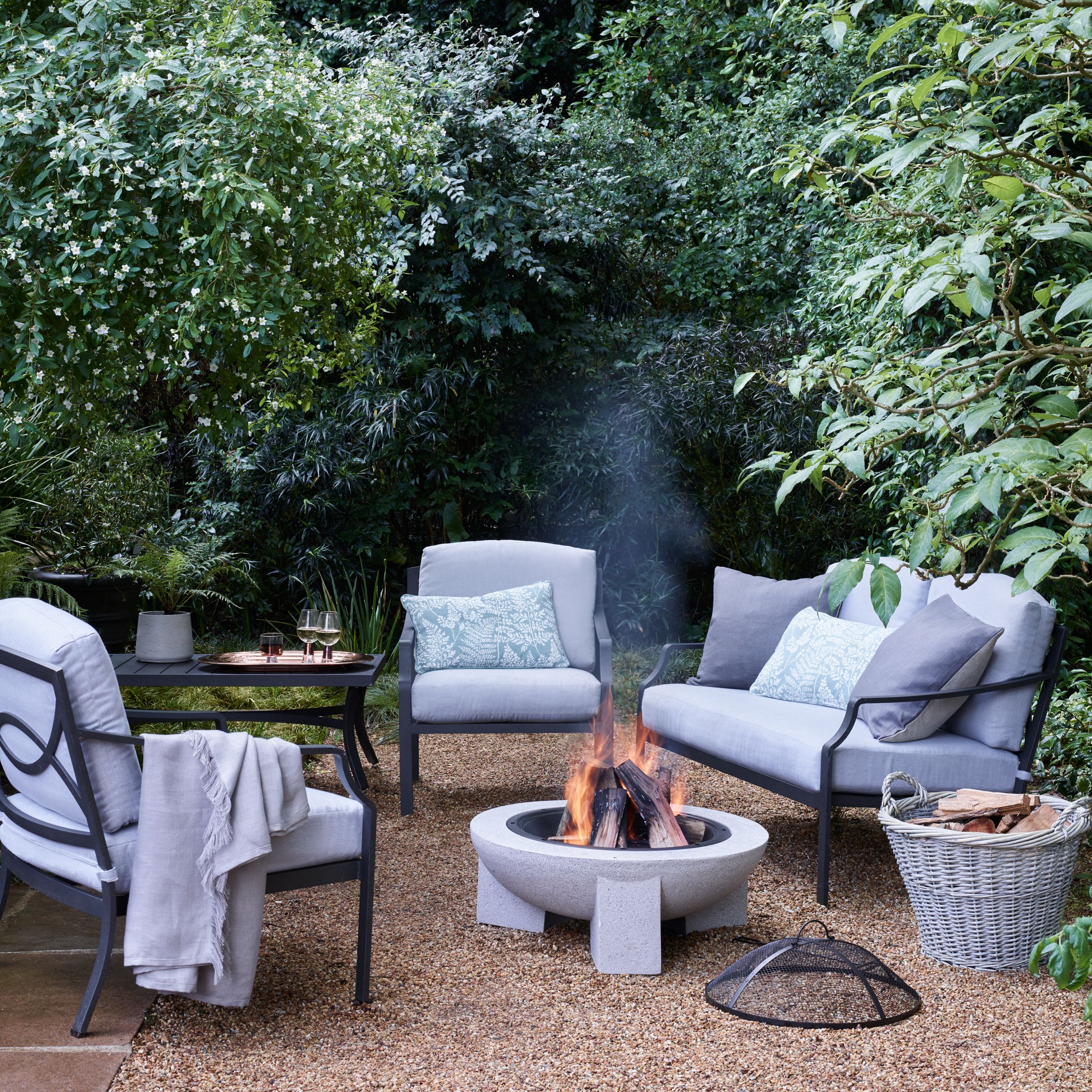 Photo of John lewis marlow aluminium 4 seater garden lounge set black/grey