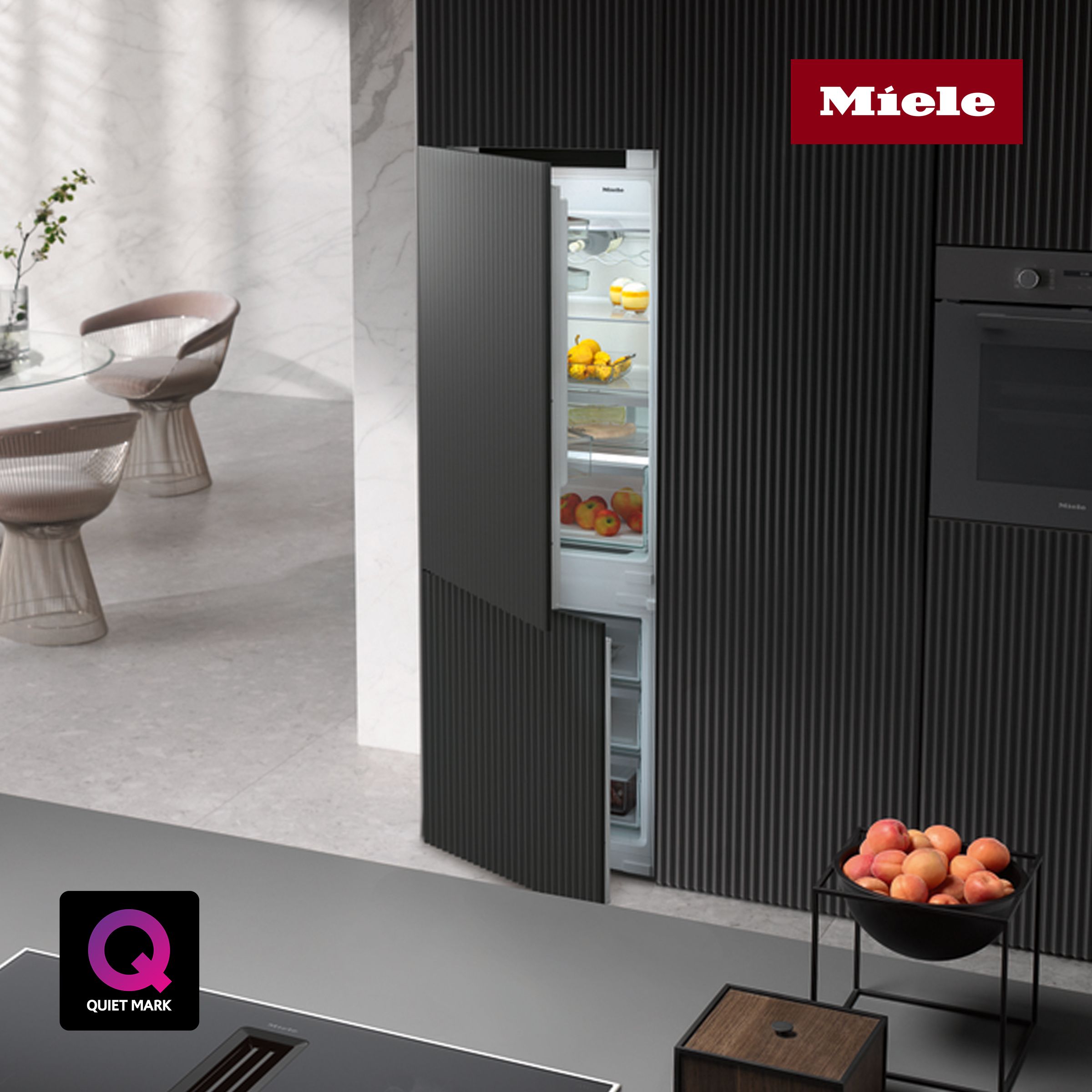 Miele fridge on a grey backround. - Long Story Short: 125 Years of Quality with Miele
