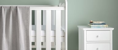 Baby cot and bedside table
