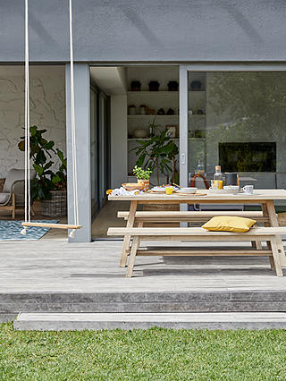 John Lewis & Partners Burford 6-Seat Garden Dining Table, FSC-Certified (Acacia Wood), Natural