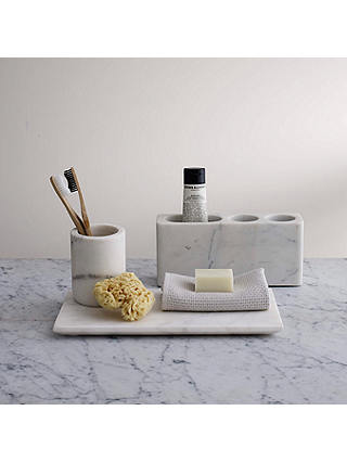 John Lewis & Partners White Marble Bathroom Tumbler