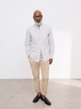 John Lewis & Partners Stripe Linen Cotton Blend Shirt, Grey