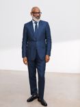 John Lewis & Partners Linen Regular Fit Suit Trousers, Navy