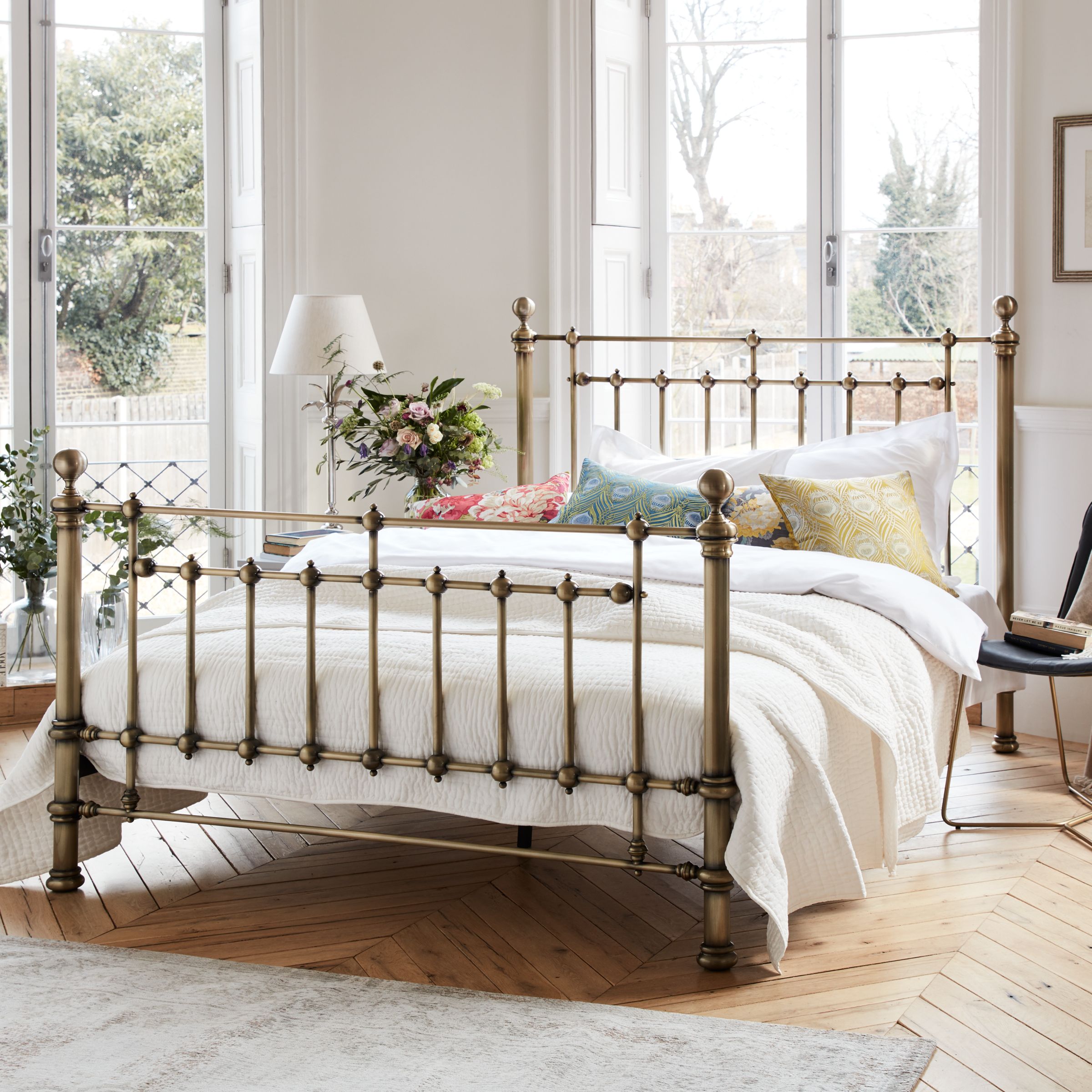 John Lewis Partners Banbury Bed Frame King Size Antique Brass