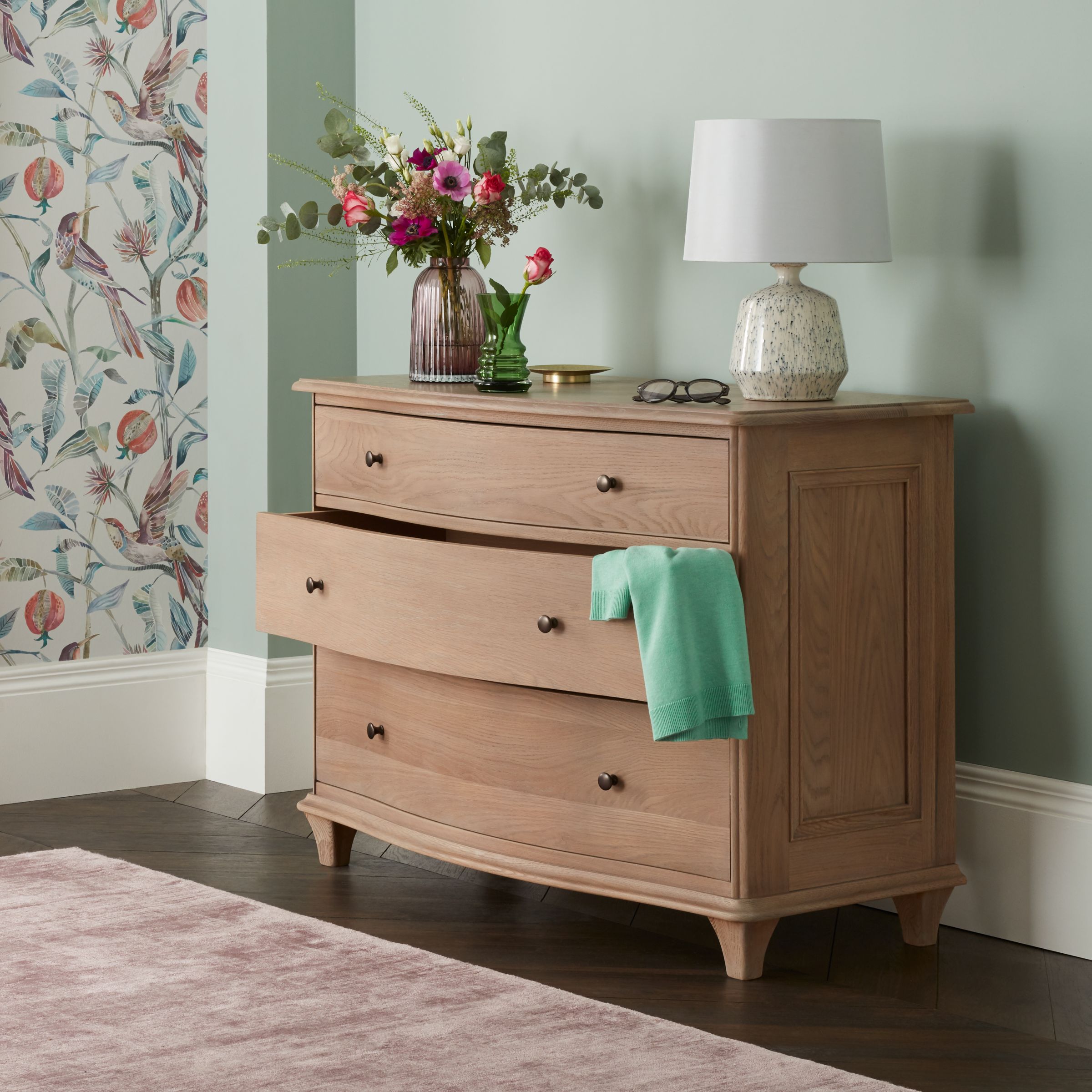 John Lewis Partners Etienne 3 Drawer Chest Oak At John Lewis