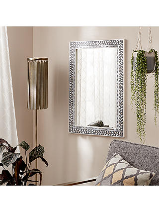 John Lewis & Partners Mother Of Pearl Wall Mirror, 60 x 90cm