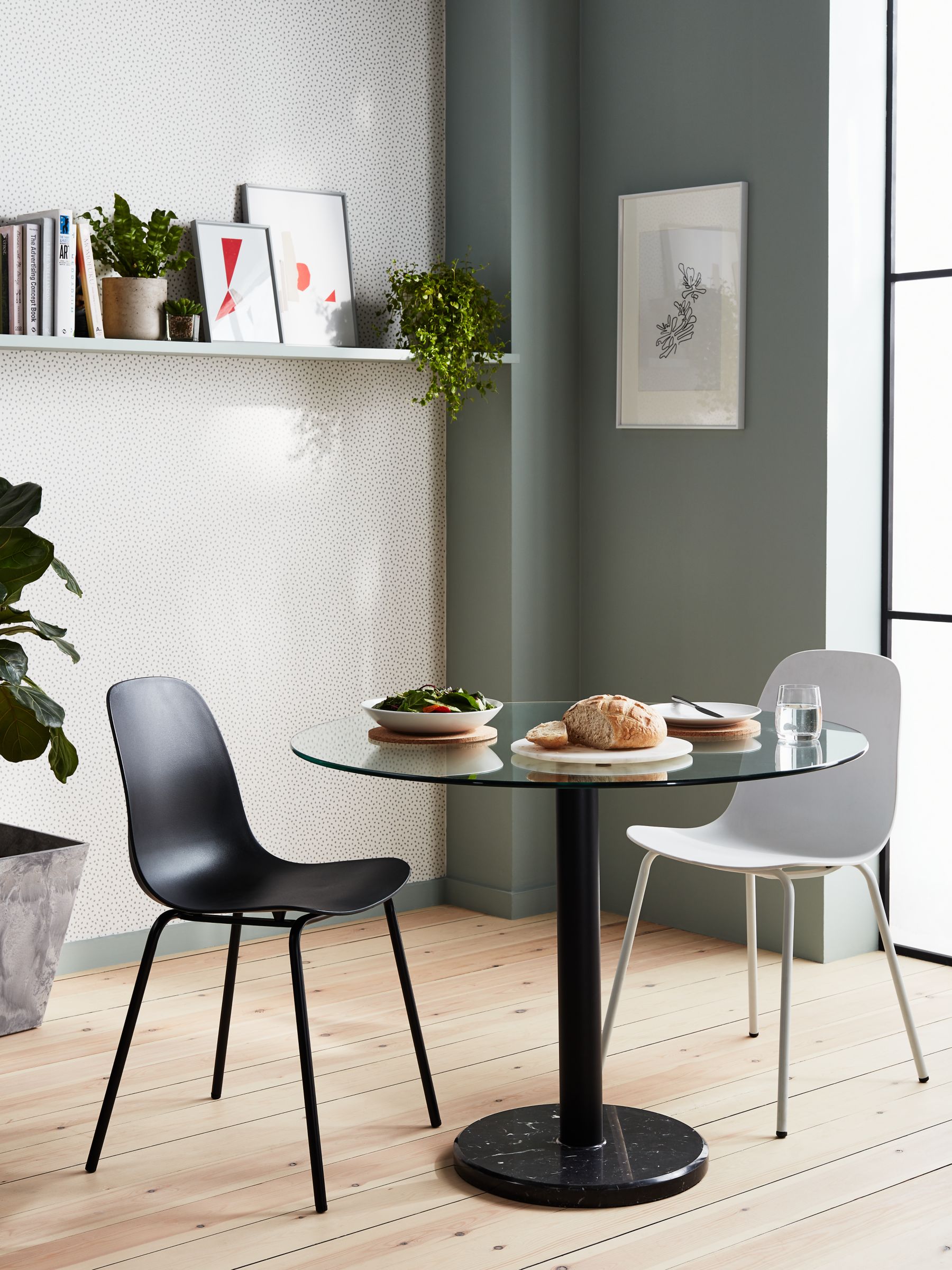 House By John Lewis Enzo 2 Seater Glass Round Dining Table