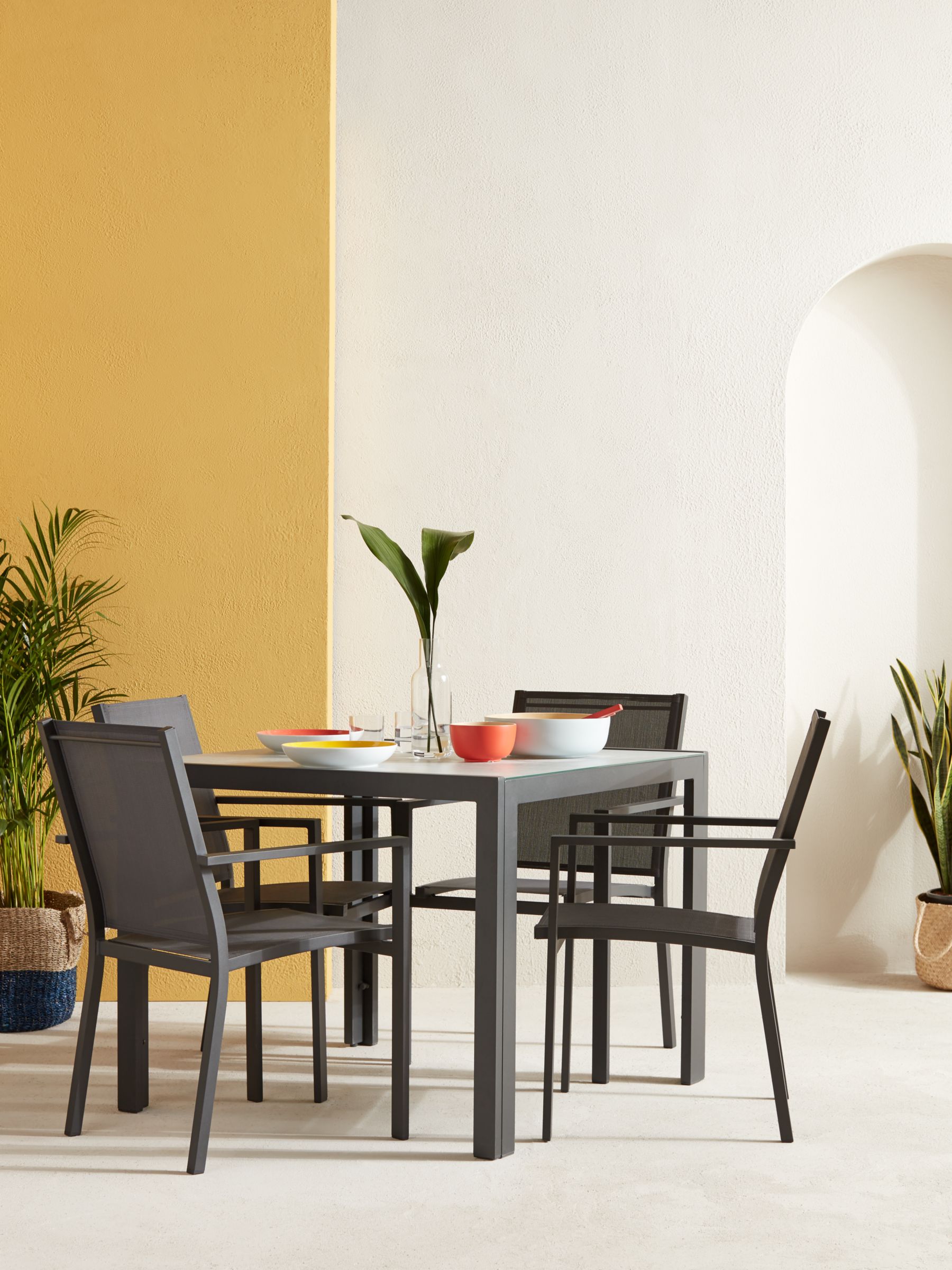 John Lewis Partners Miami Ceramic Glass Top 4 Seat Garden Dining