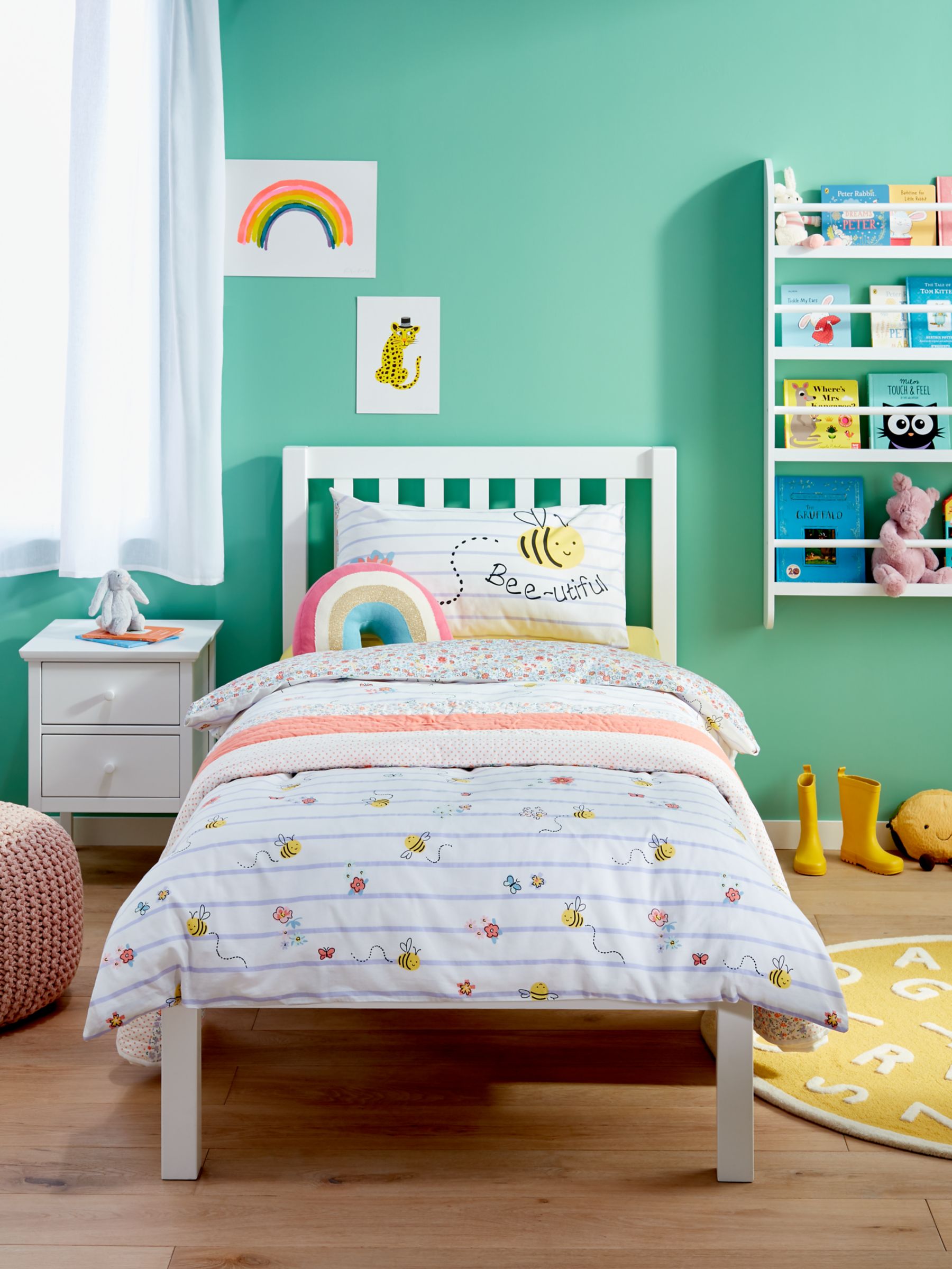 Little Home At John Lewis Happy Bee And Ditsy Print Reversible