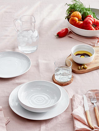 John Lewis & Partners Textured Stoneware Dinner Plate, 27cm, White