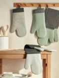 John Lewis Silicone Double Oven Glove, Sage Green