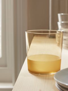 John Lewis ANYDAY Frosted Glass Tumbler, 380ml, Yellow/Clear