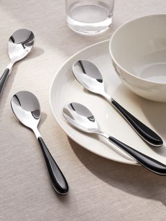 John Lewis Studio Dessert Spoons, Set of 4, Black