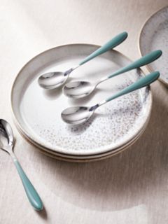 John Lewis Studio Dessert Spoons, Set of 4, Green