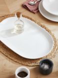 John Lewis Wave Fine China Oval Serving Platter, 38.7cm, White