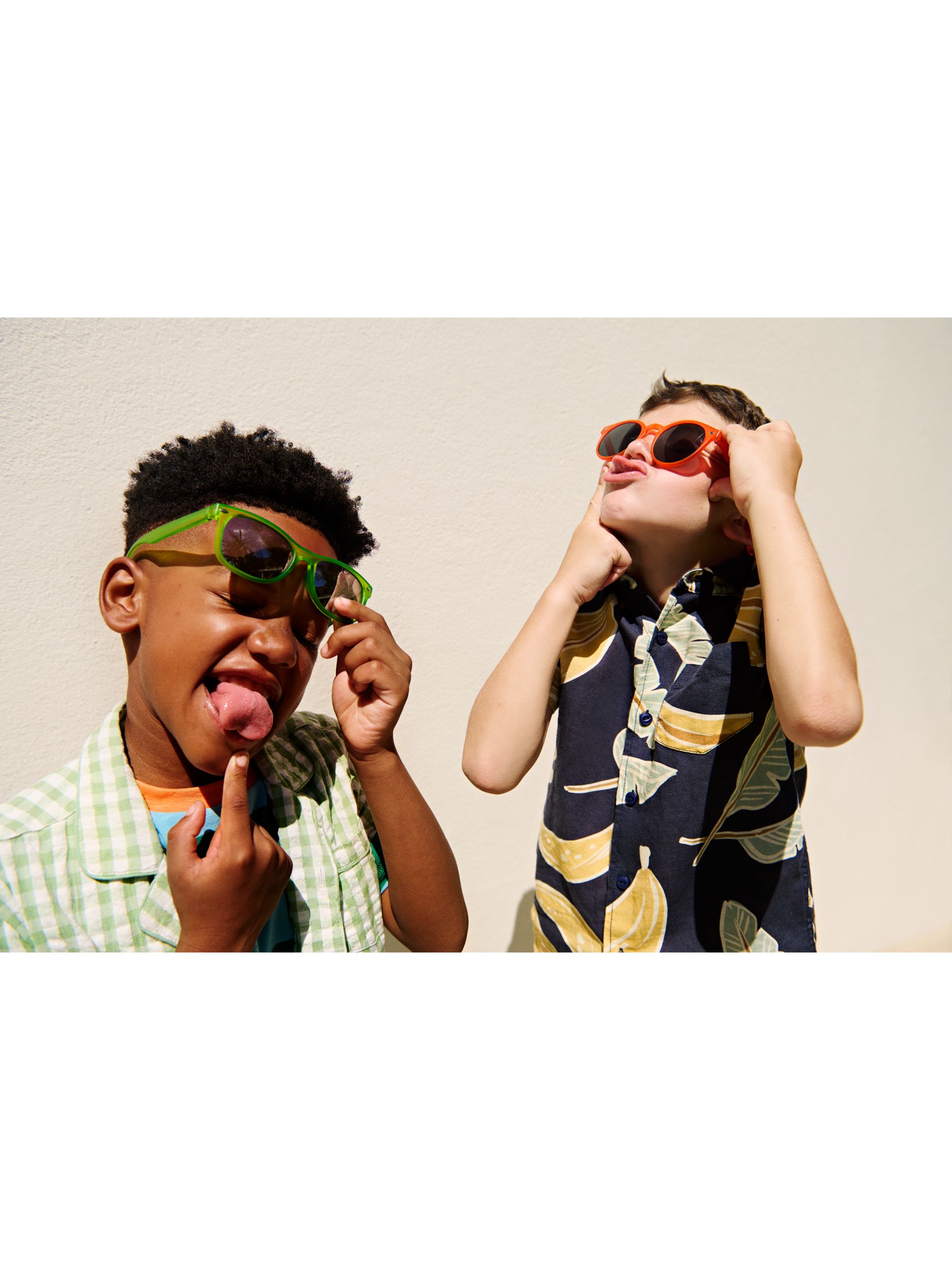 John Lewis Kids' Preppy Round Sunglasses, Frosted Orange