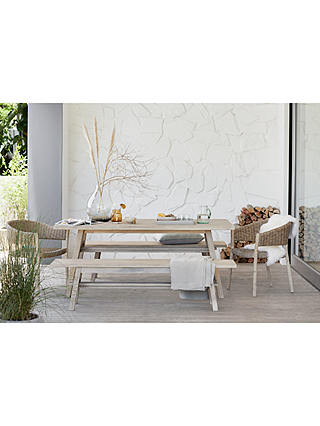 John Lewis Burford 6-Seat Garden Dining Table, FSC-Certified (Acacia Wood), Natural