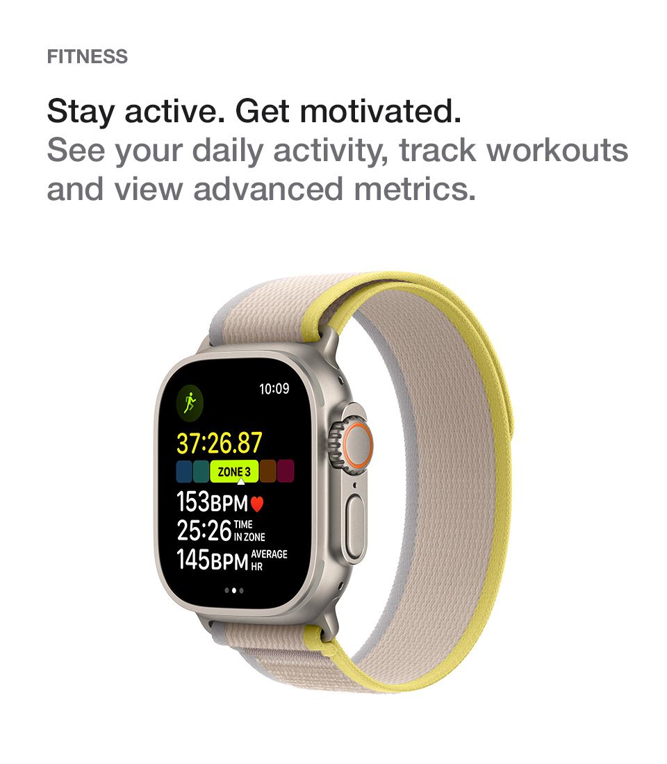 apple watch fitness - Stay active. Get motivated. See your daily activity, track workouts and view advanced metrics.