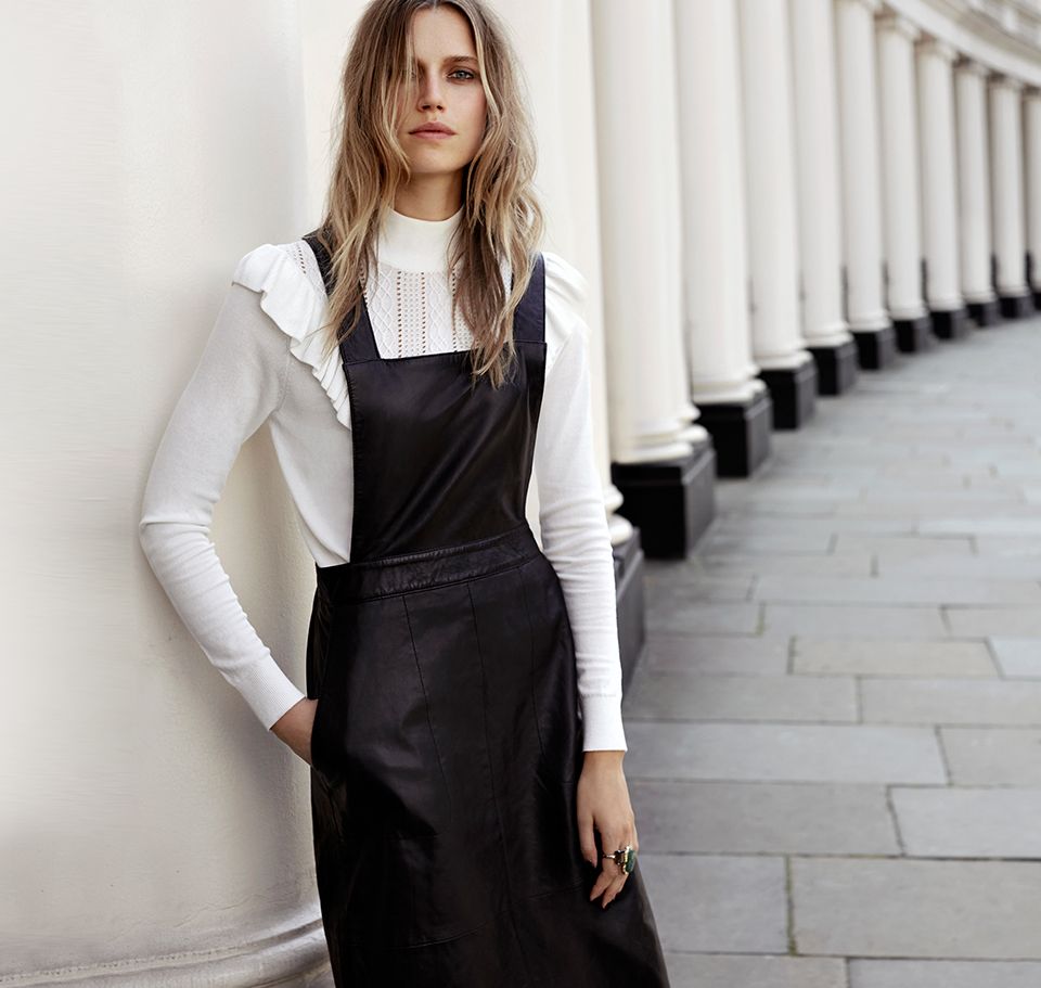 Somerset by Alice Temperley Leather Pinafore Dress