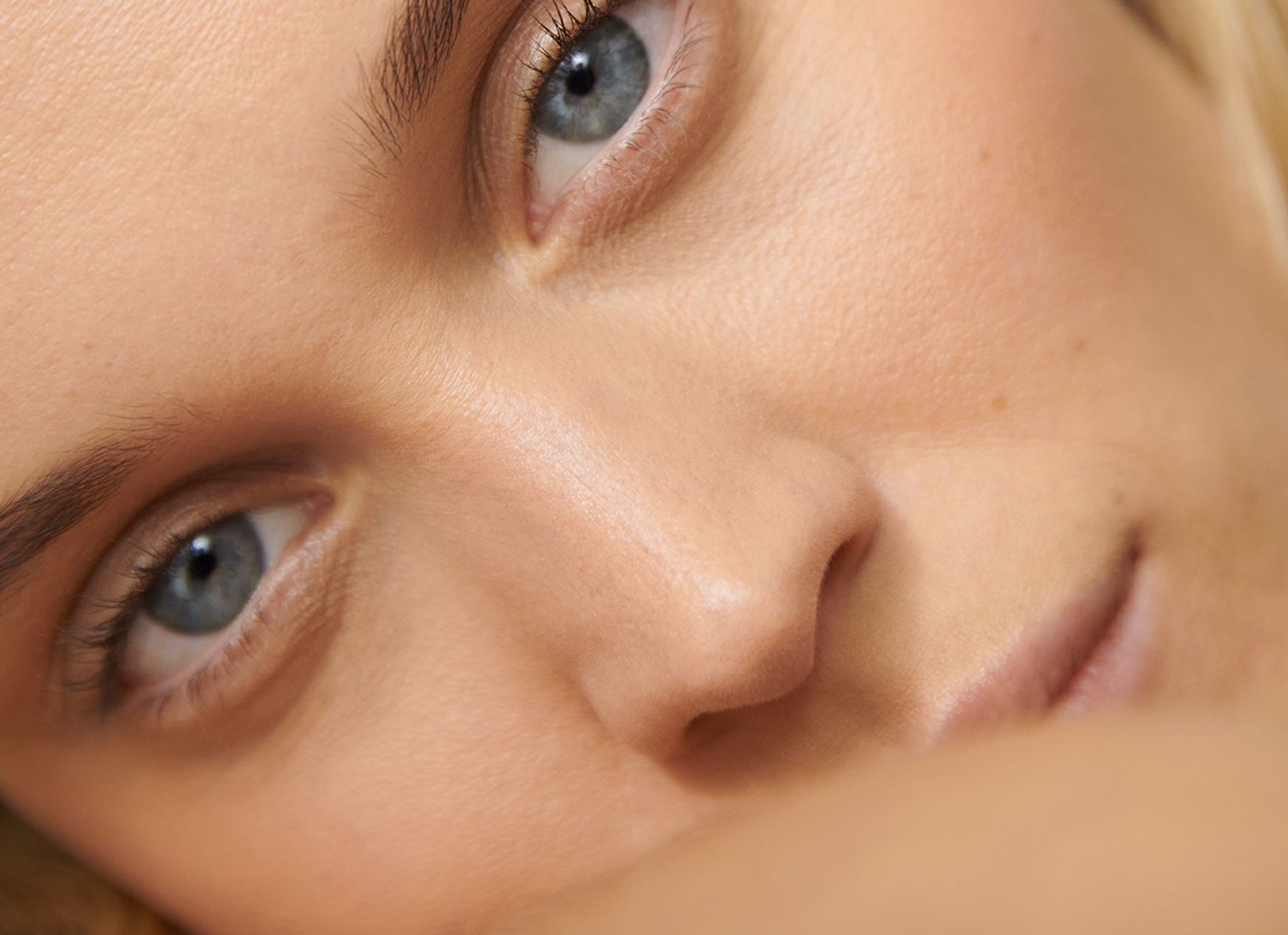 Close up image of a lady with blue eyes