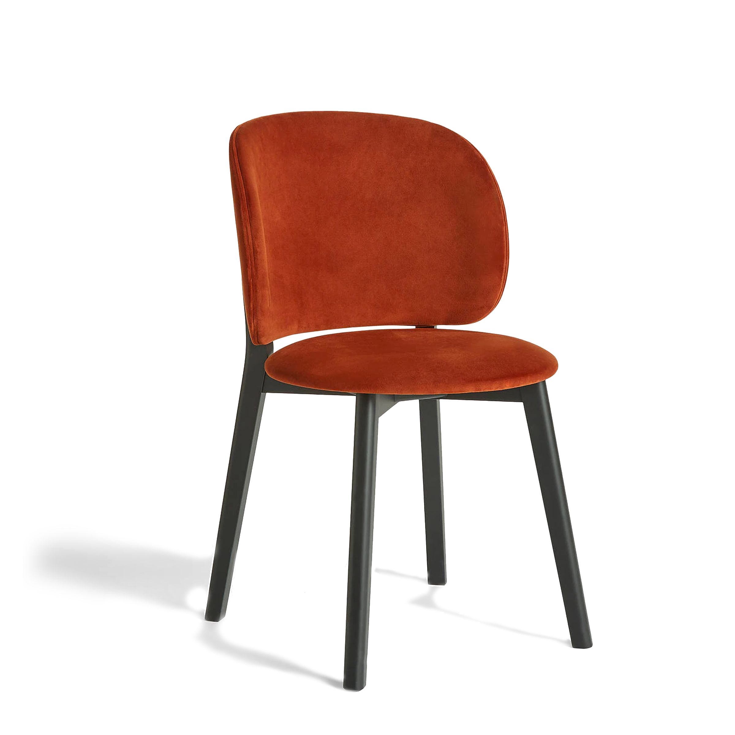 John Lewis & Partners Eclipse Velvet Dining Side Chair, Burnt Orange