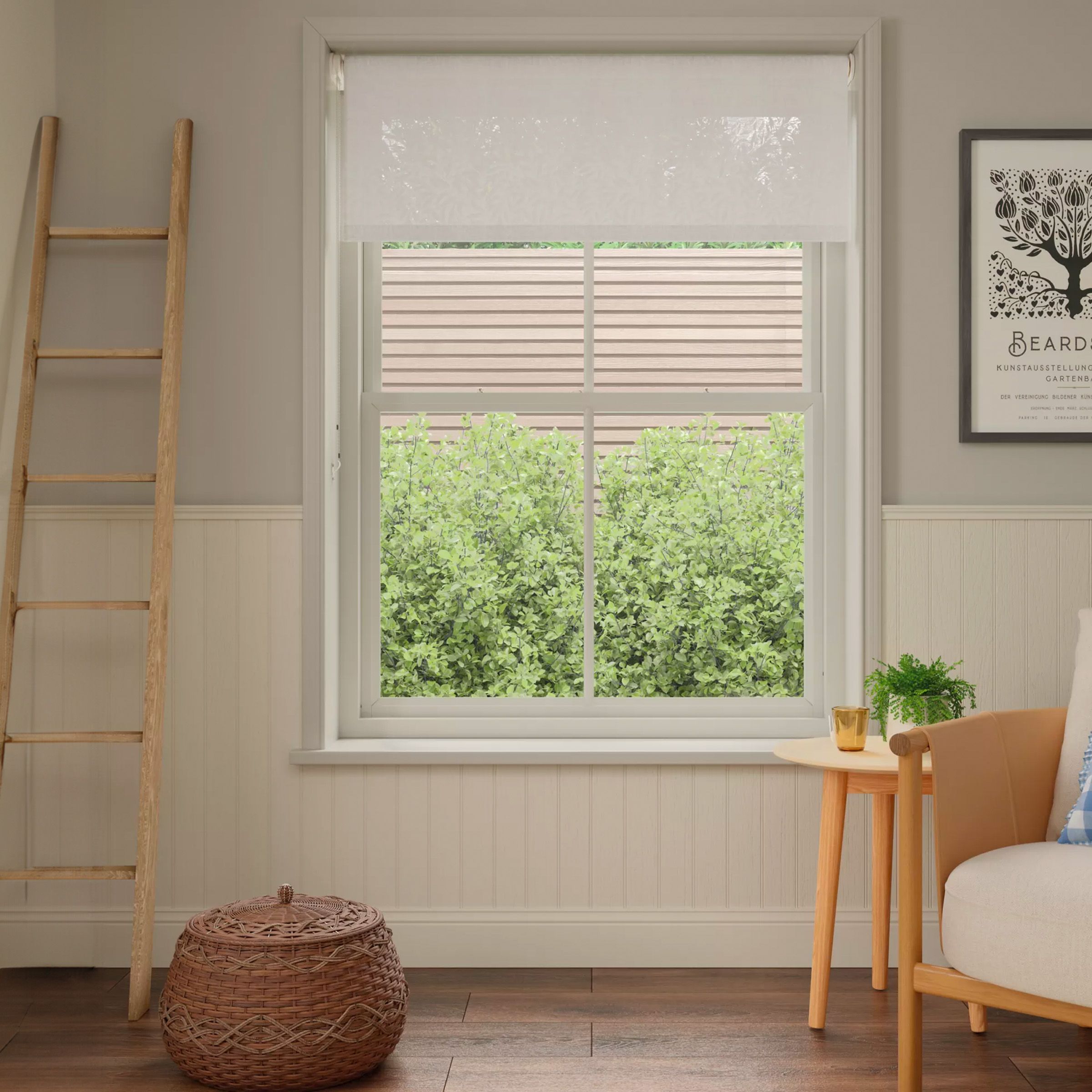 New express motorised roller blinds. Remote control operated. Convenience, easy operated. Blackout. Thermal hence energy efficient -Linen Mix: natural fibres .
