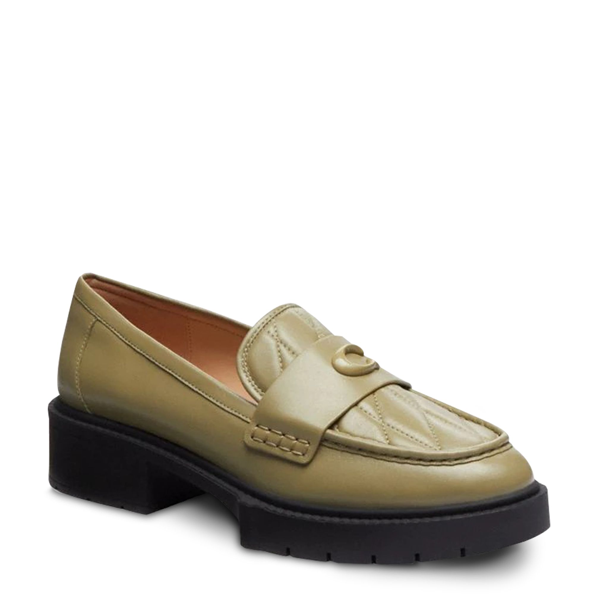 Coach Leah Leather Loafers, Moss