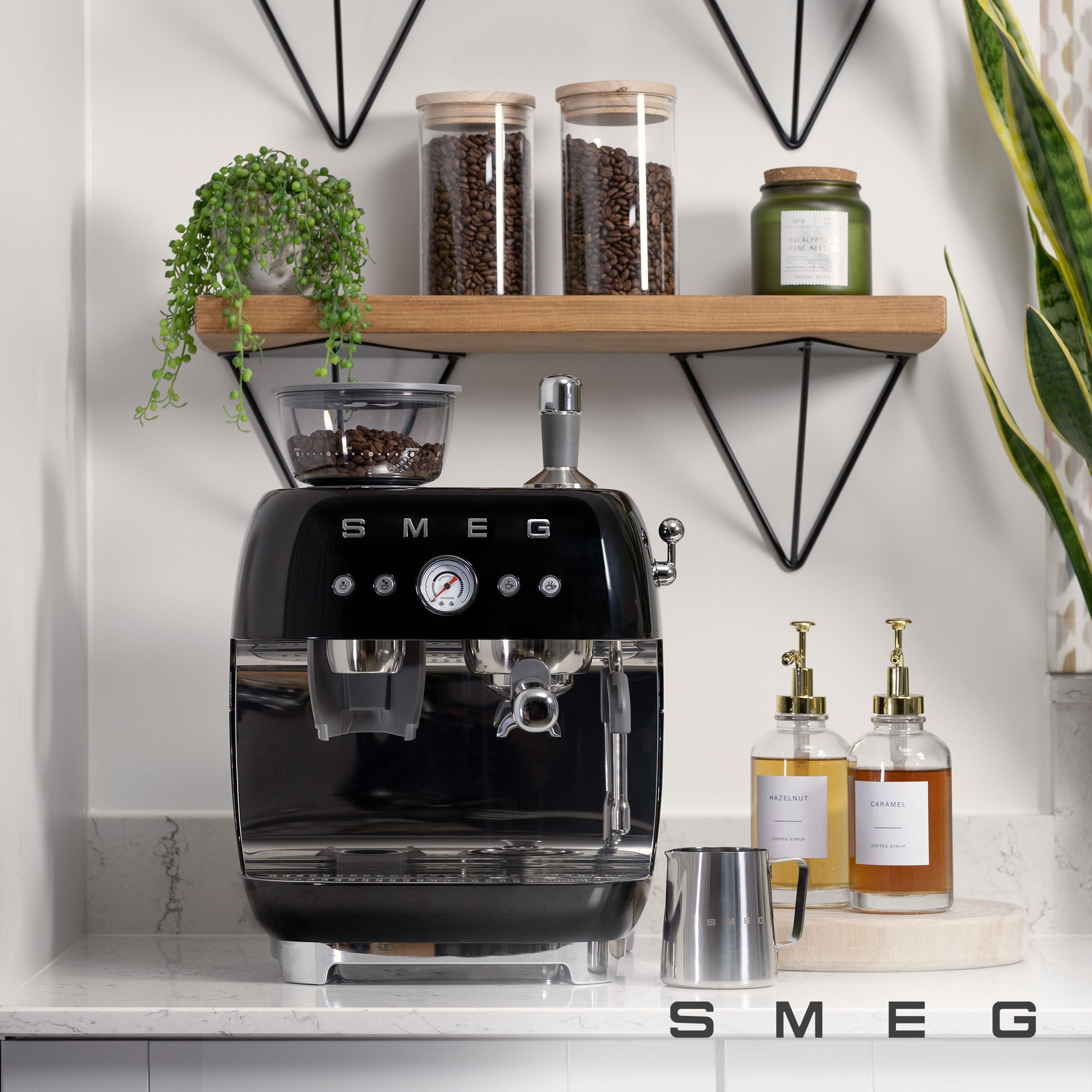 Smeg Coffee Machine on counter