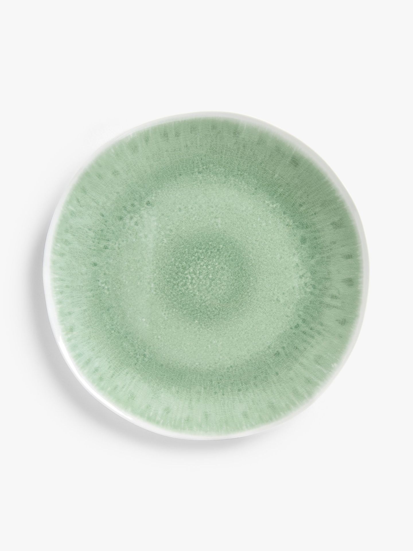 John Lewis & Partners Modern Country Crackle Glaze Melamine Plate, 26.7cm, Green