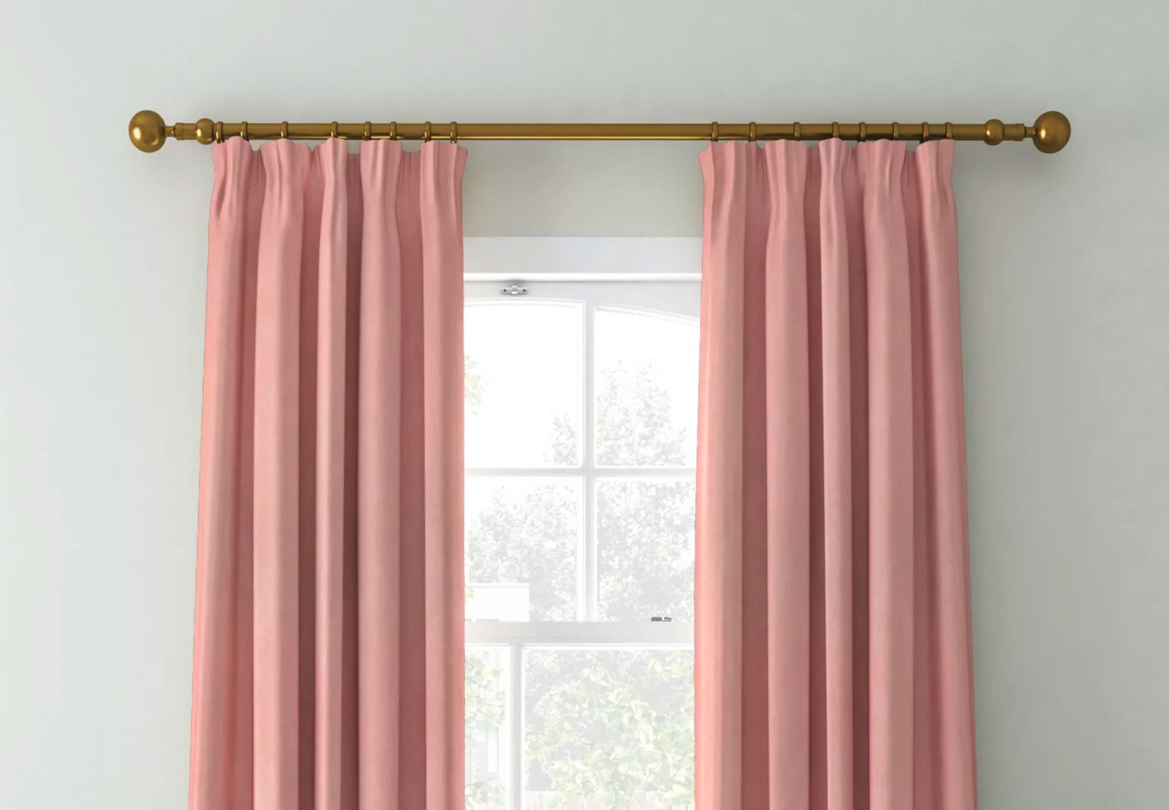 Image of pink velvet ready made curtains