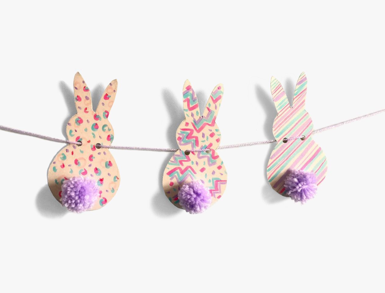 Pompom bunny bunting by The Make Arcade