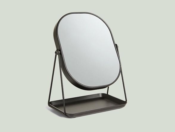 John Lewis ANYDAY Matt Black Pedestal Mirror