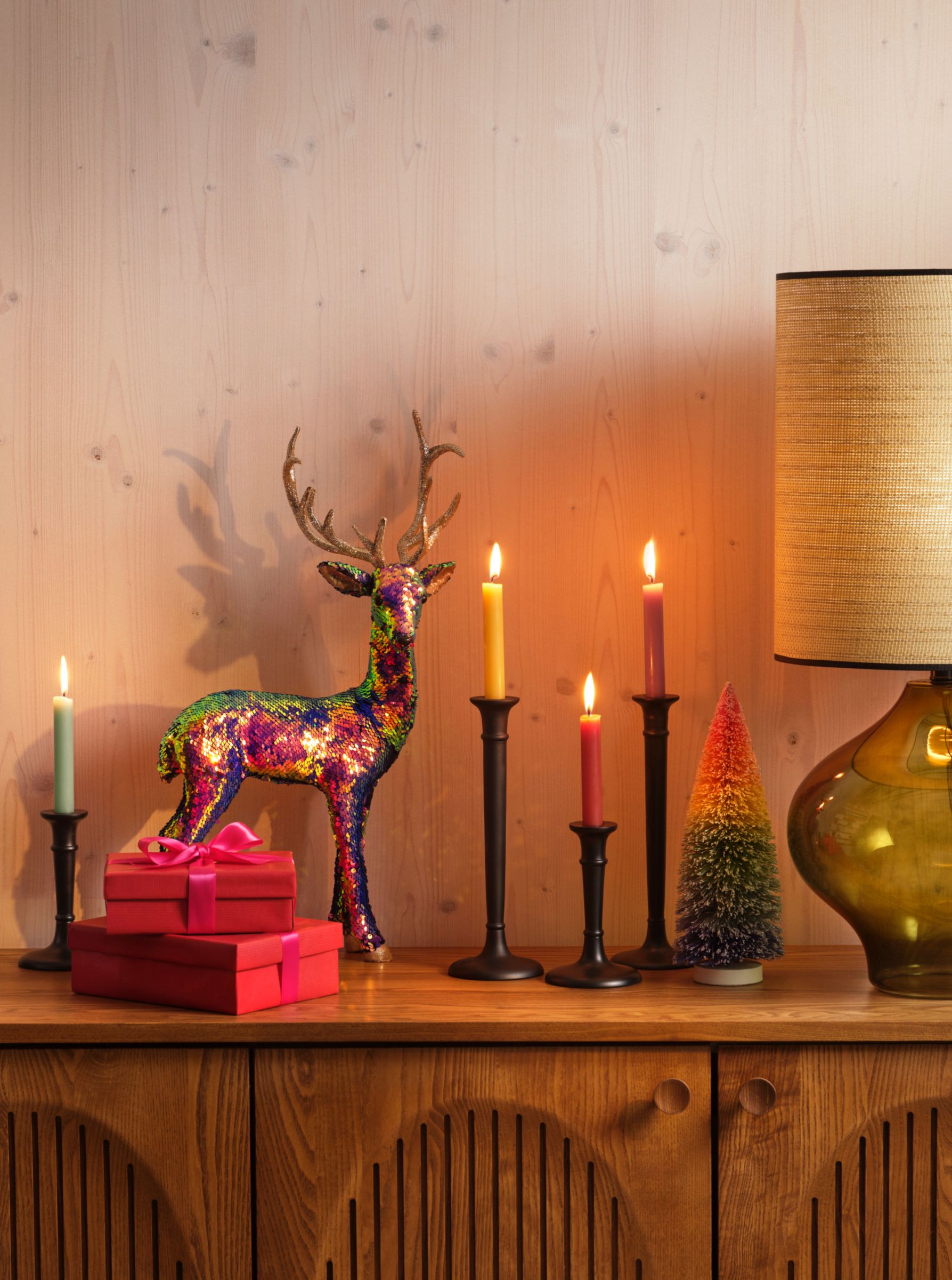 Christmas presents with John Lewis Rainbow Time Capsule Fairy Lights Luxury Parcel Trim