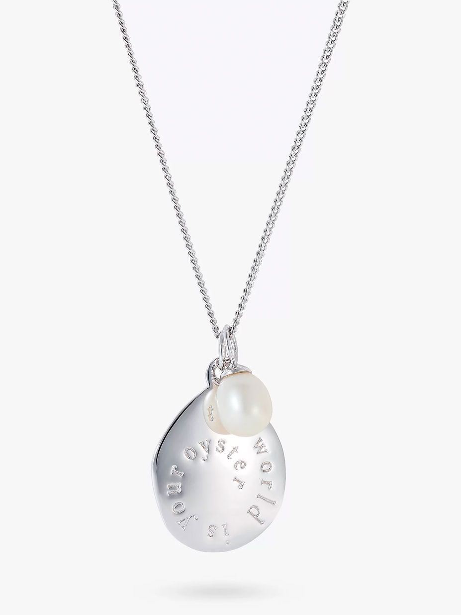 Claudia Bradby The World is Your Oyster Pearl Disc Pendant Necklace