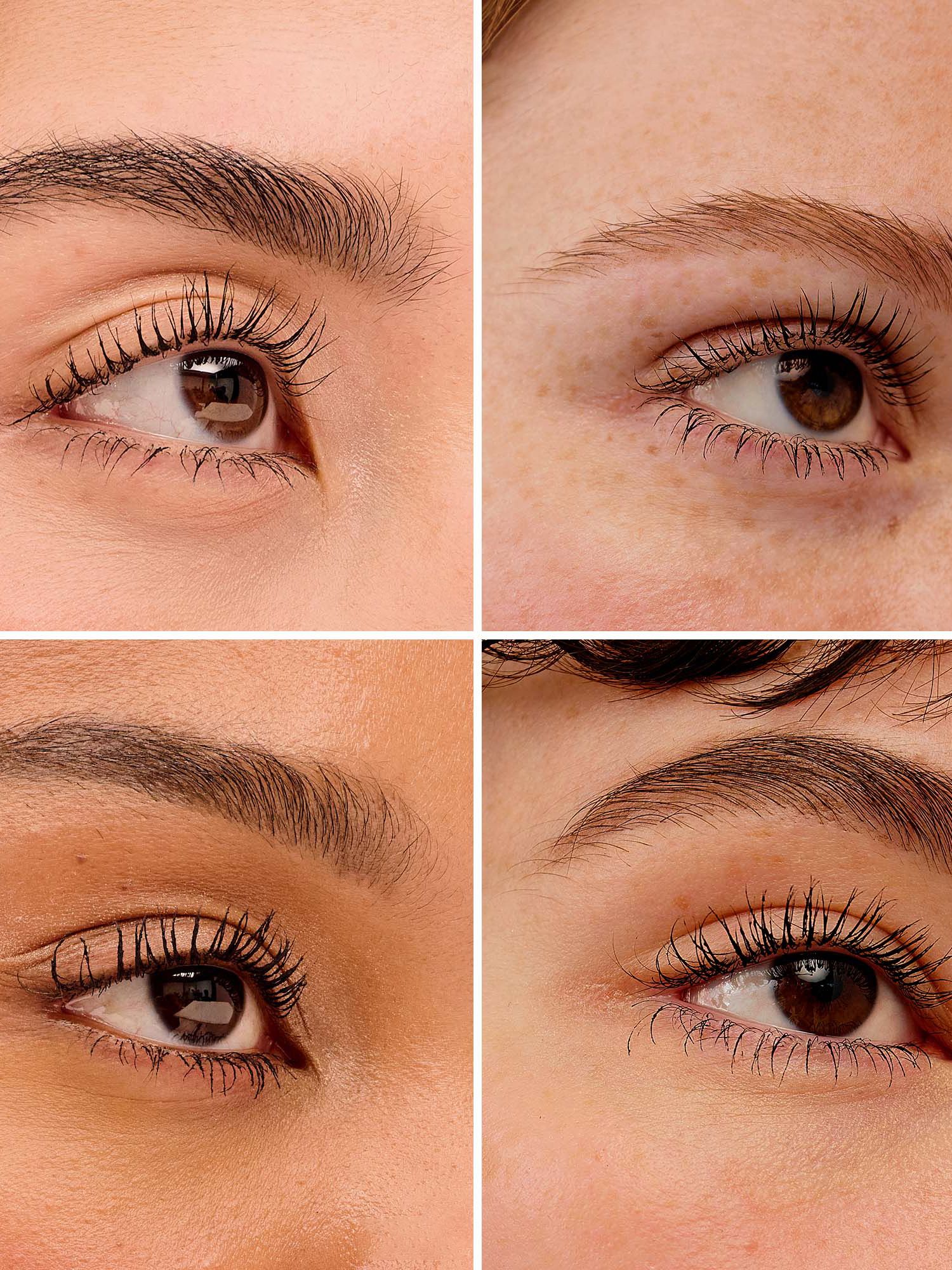 Fans different lash types (clockwise from top left: fine, thin, curly, short)