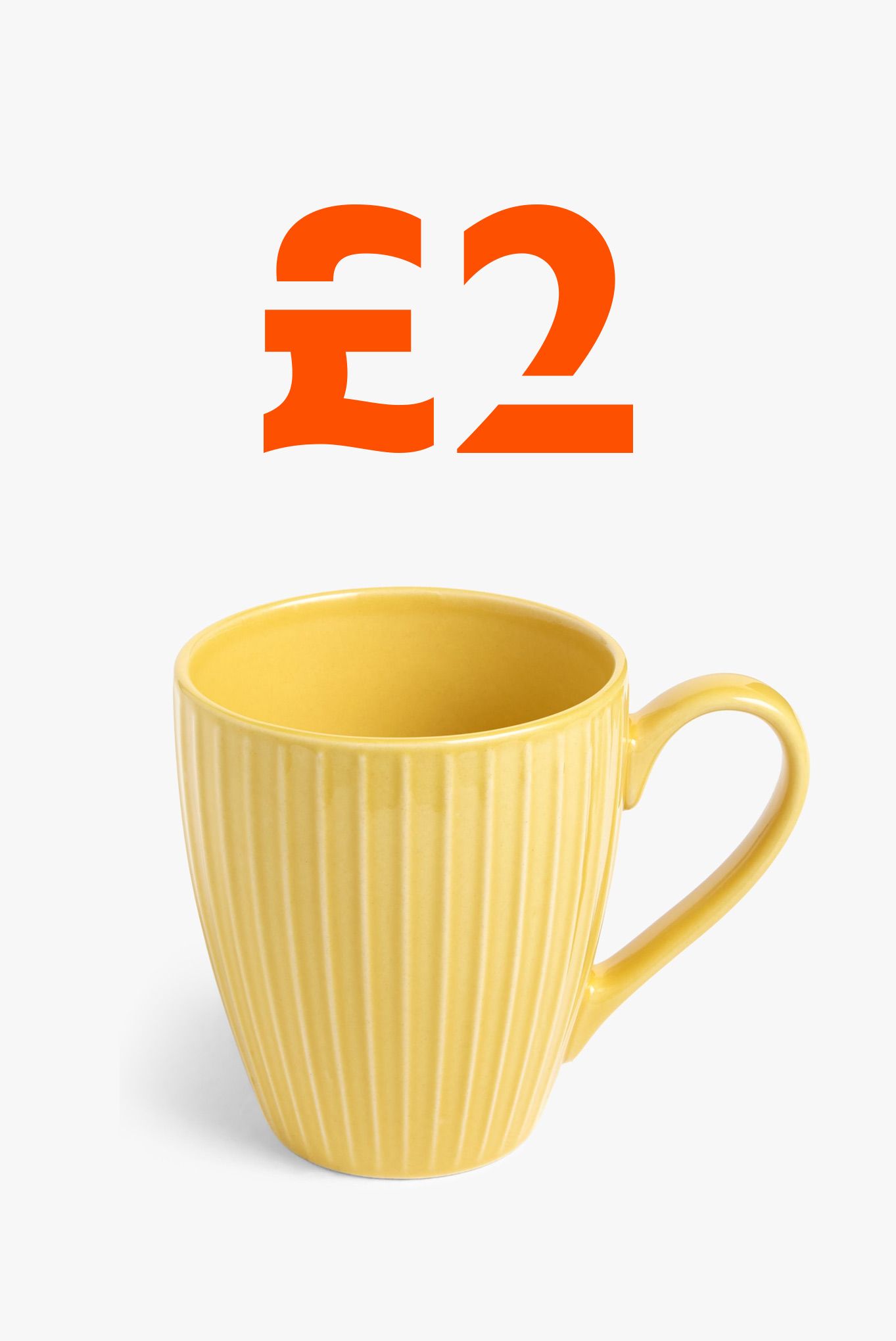 ANYDAY John Lewis & Partners Ribbed Mug, 370ml, Mustard £2.00