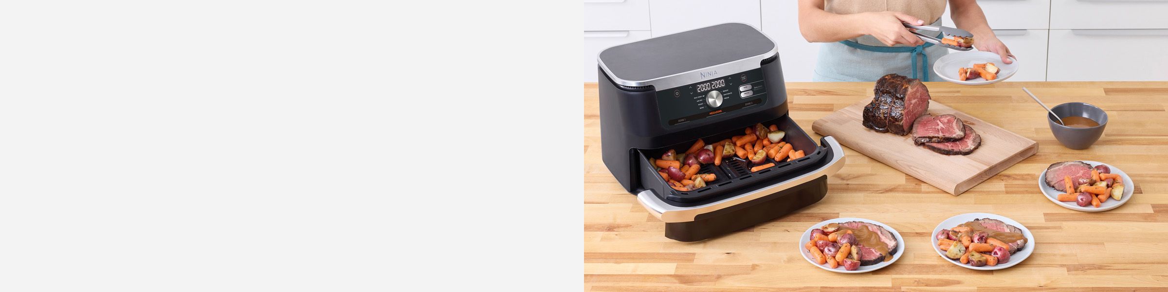 Ninja Foodi FlexDrawer Air Fryer, Dual Zone with Removable Divider, Large 10.4L