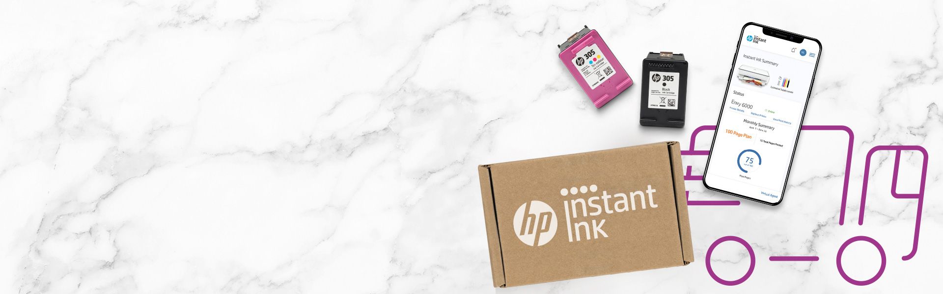 Never run out and save 70% with HP Instant Ink