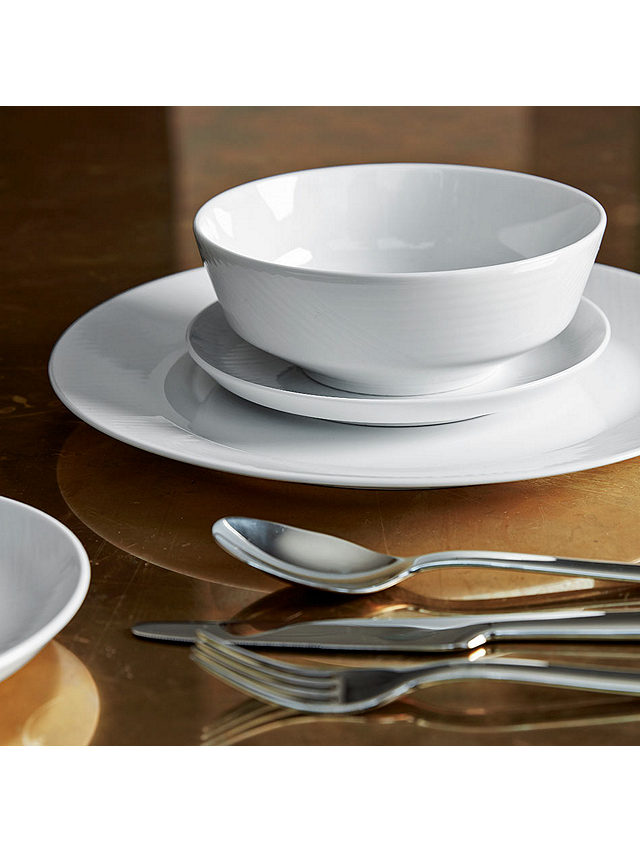 Design Project by John Lewis No.098 Coupe Dinnerware Set, 12 Pieces, White