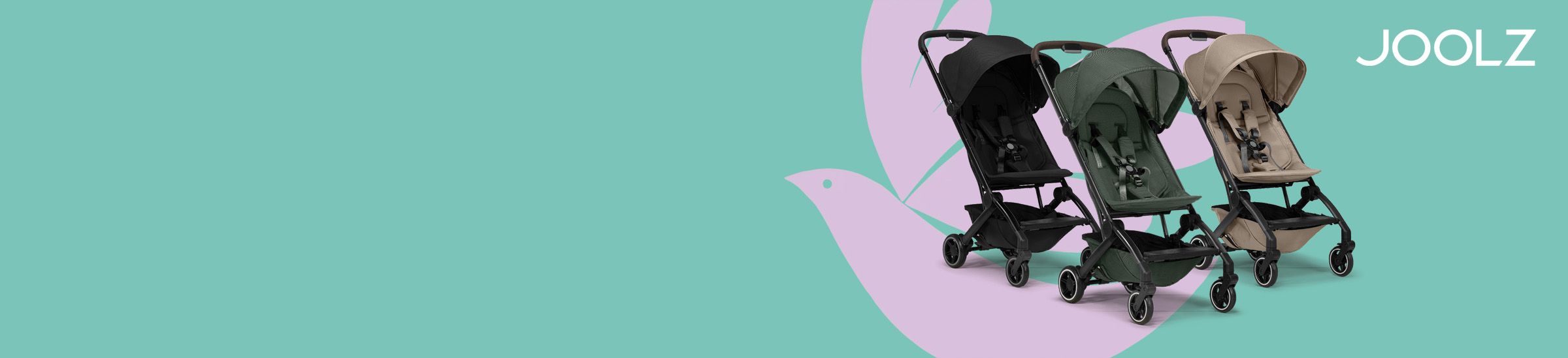 Joolz Strollers on a teal background