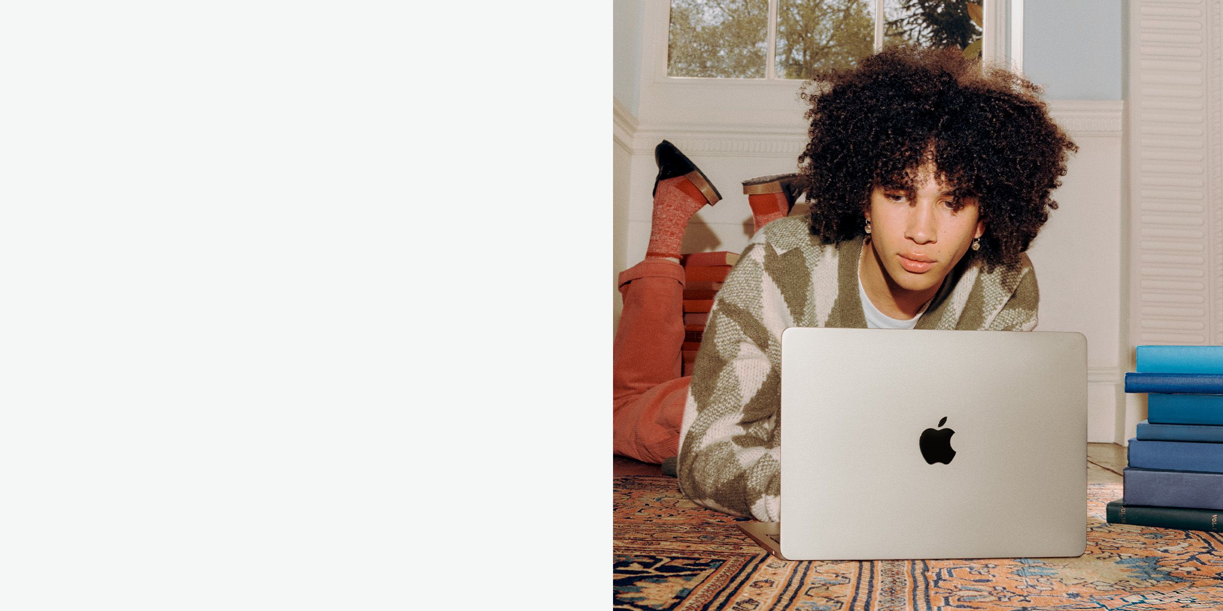 Man using apple laptop