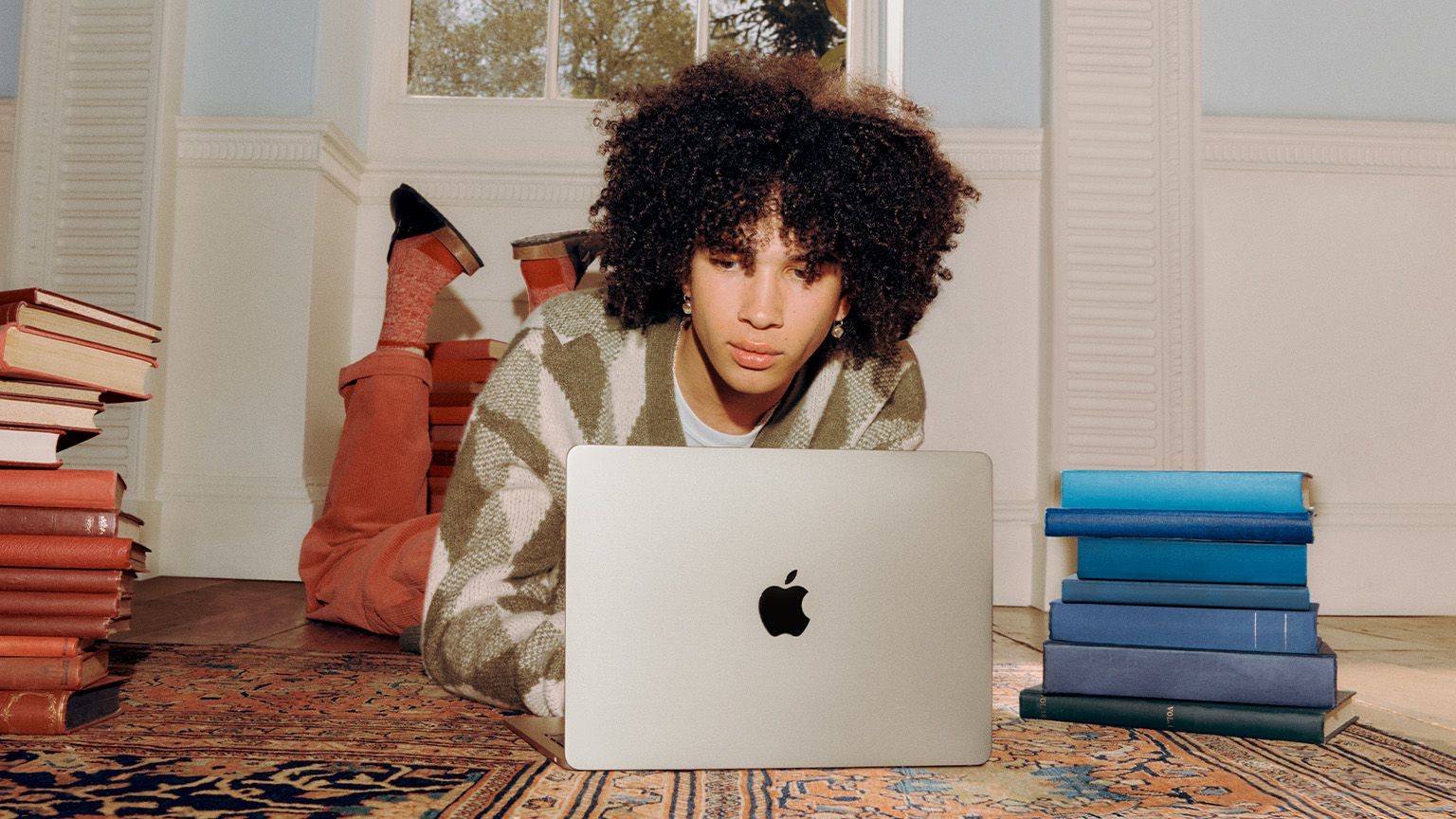 Man using apple laptop