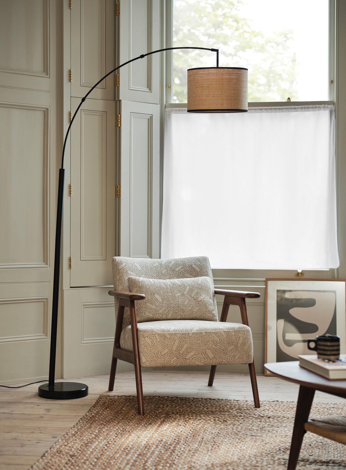 Image of a freestanding lamp in a living room scene