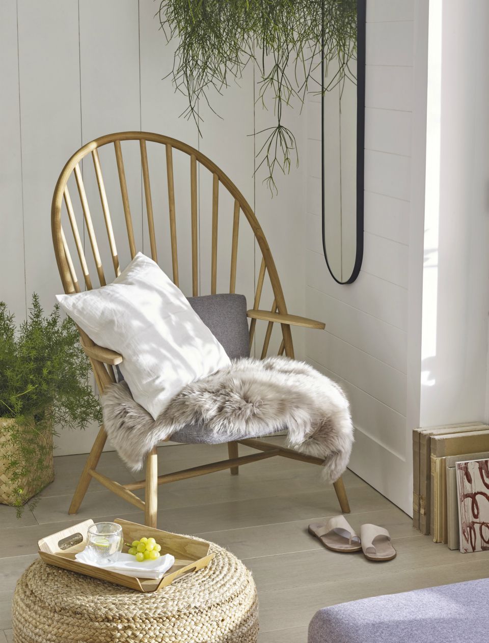 Wooden chair with soft furnishings