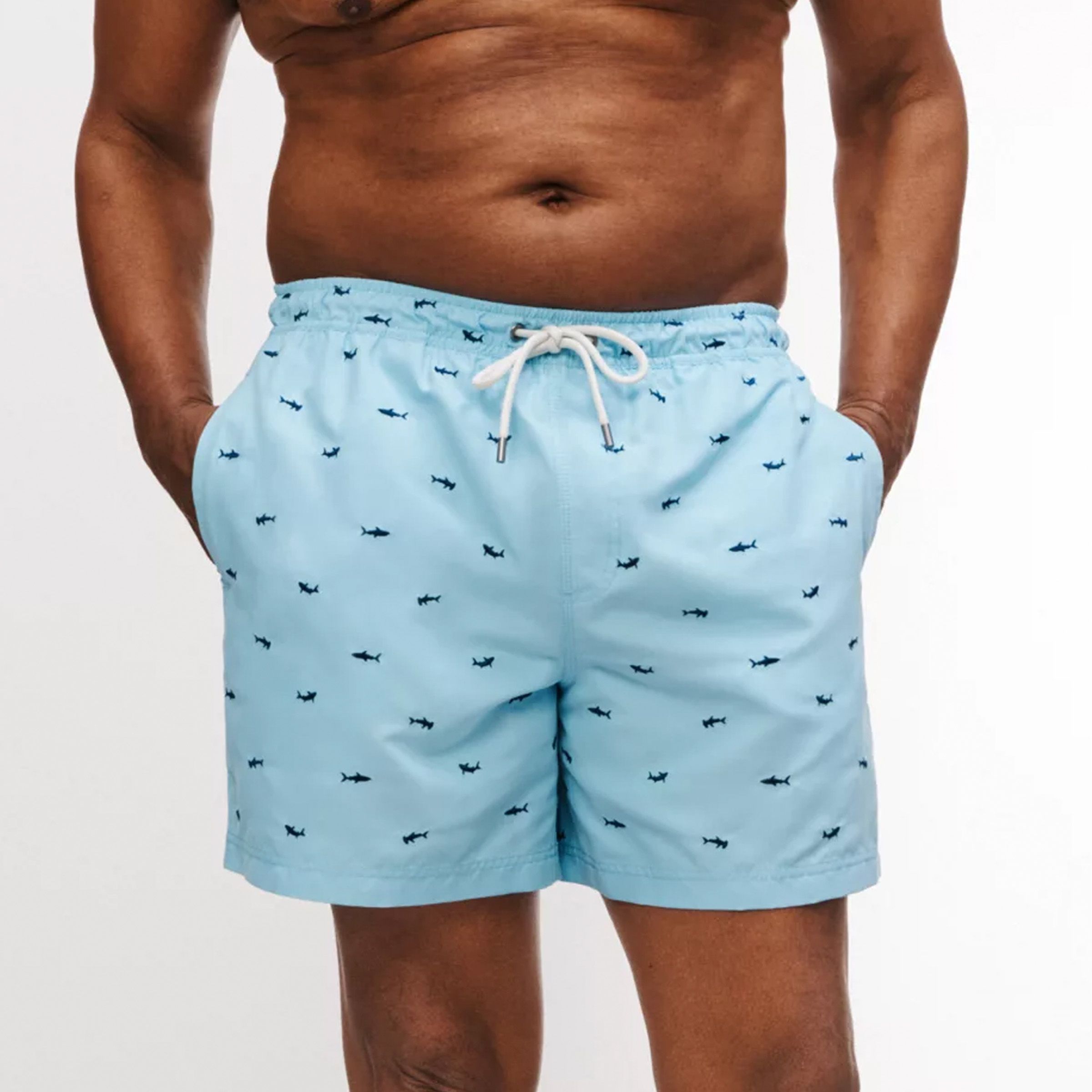 Louis Baby Blue Shorts - Mid Thigh Length Men Swim Shorts