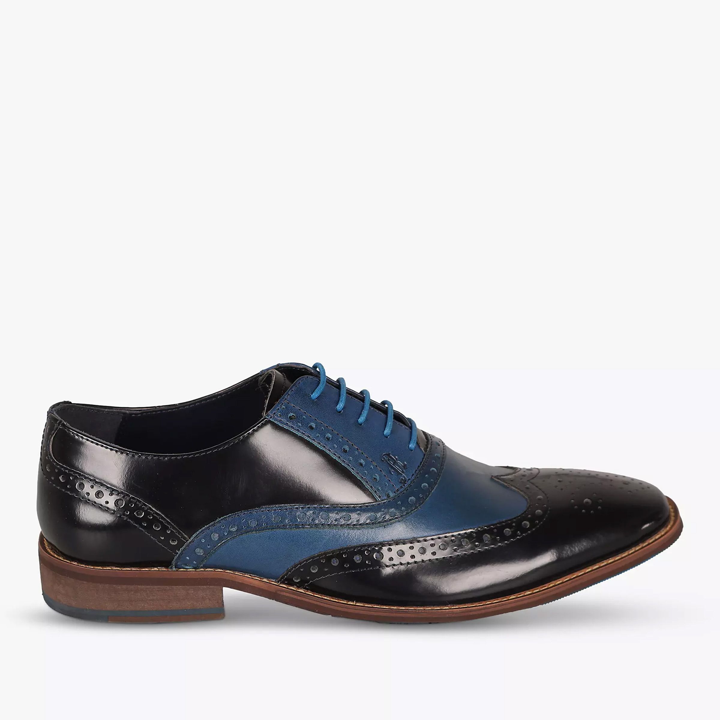 Men's Lace Up Shoe with Rubber Heel in Black, Hawes & Curtis